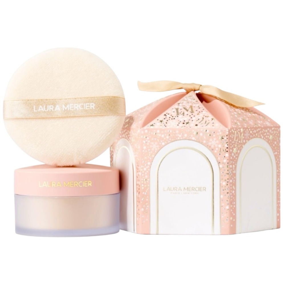 NWT Laura Mercier Divinely Flawless Translucent Loose Setting Powder & Puff Set